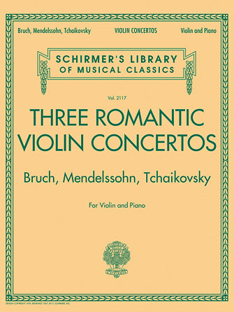 3 Romantic Violin Concertos - Violin Solo Schirmer 50600111