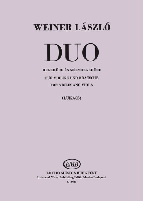 Weiner - Duo - Violin/Viola Duet EMB Z2800