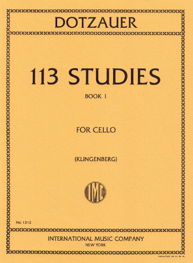 Dotzauer - 113 Studies Volume 1 - Cello Solo edited by Klingenberg IMC IMC1312