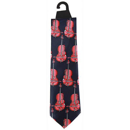 Neck Tie Patterned with Violins, Cellos and Double Basses