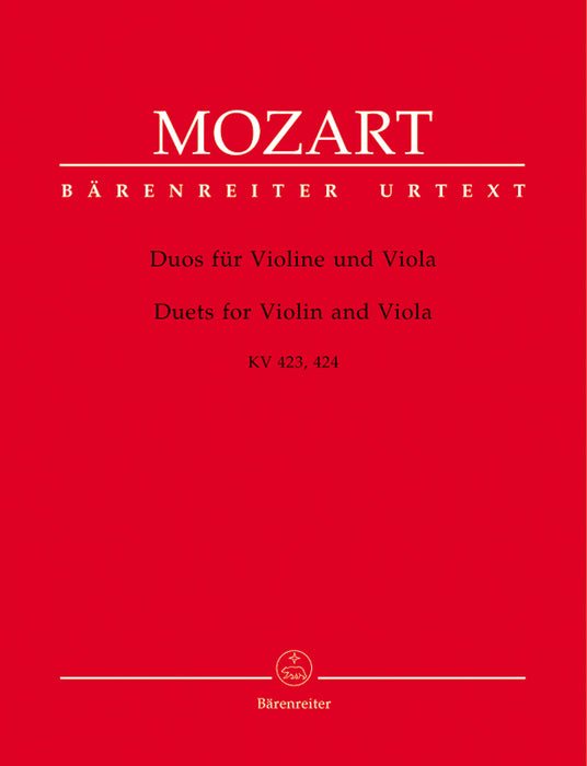 Mozart - Duets for Violin & Viola KV423 KV424 - Violin/Viola Duet Barenreiter BA4772