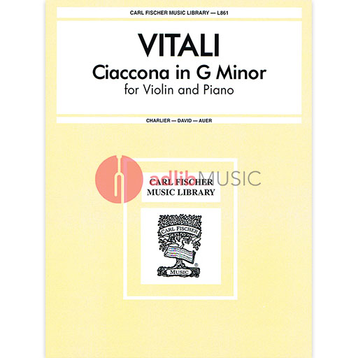 Vitali - Chaconne in Gmin - Violin/Piano Accompaniment edited by Charlier Fischer L861