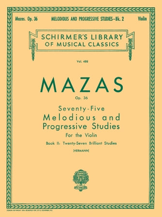 Mazas - Etudes Op36 Volume 2 LIB.488 - Violin Schirmer 50255260