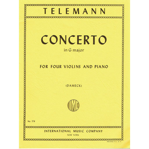 Telemann - Concerto in Gmaj - 4 Violins IMC IMC578