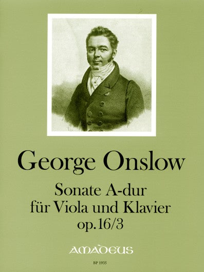 Onslow - Sonata in AMaj Op16/3 - Viola/Piano Accompaniment Amadeus BP1935