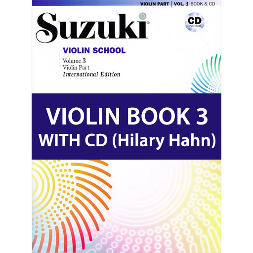 Suzuki Violin School Book/Volume 3 - Violin Part with CD Recording by Hilary Hahn International Edition