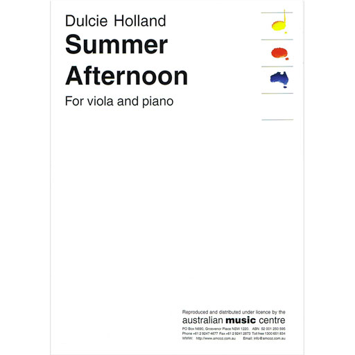 Holland - Summer Afternoon - Viola Australian Music Centre 787.3/HOL 1