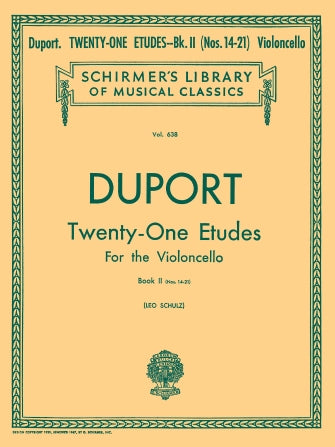 Duport - 21 Etudes Volume 2 - Cello Solo Schirmer 50255850