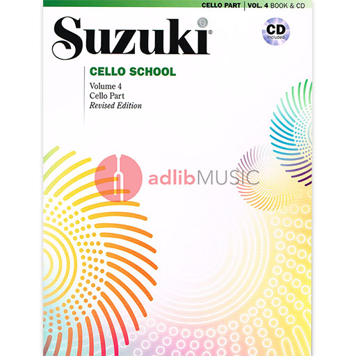 Suzuki Cello School Book/Volume 4 - Cello/CD (Recorded by Tsuyoshi Tsutsumi) International Edition Summy Birchard 40706
