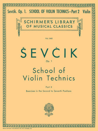 Sevcik - School of Violin Technics Op1 Volume 2 - Violin Solo Schirmer 50256630