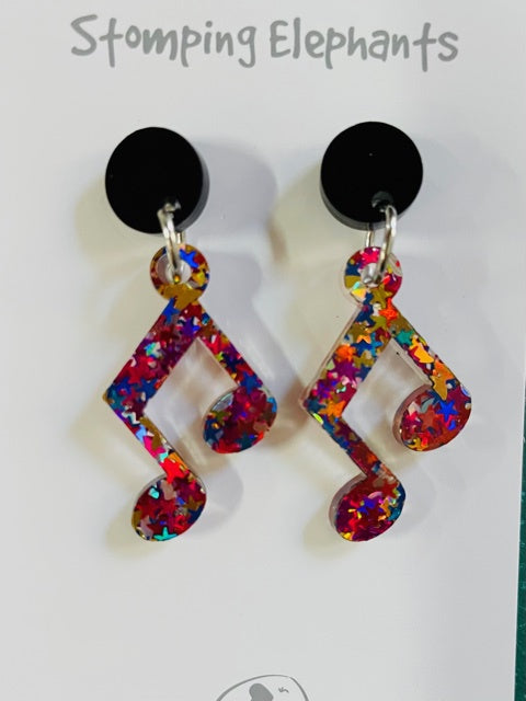 Drop Earrings Colourful Quavers