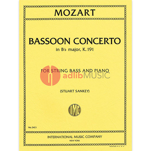 Mozart - Concerto K191 - Double Bass/Piano Accompaniment IMC IMC2421