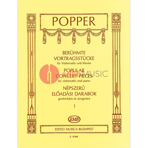 Popper - Popular Concert Pieces Volume 1 - Cello/Piano Accompaniment EMB Z12943