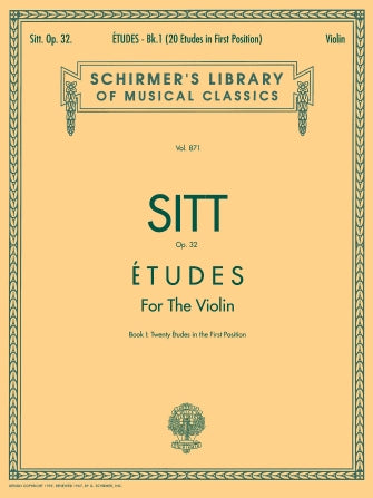 Sitt - Etudes Op32 Volume 1 - Violin/Piano Accompaniment Schirmer 50256790