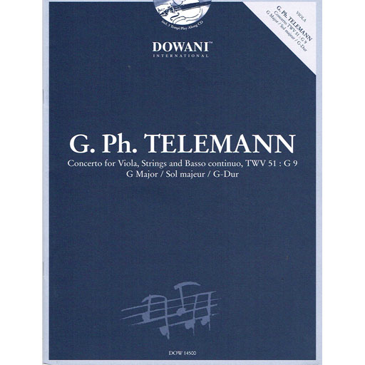 Telemann - Viola Concerto in Gmaj - Viola/CD/Piano Accompaniment Dowani DOW14500