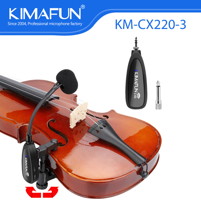 Violin Microphone - KimaFun Wireless Rechargable KM-CX220-3