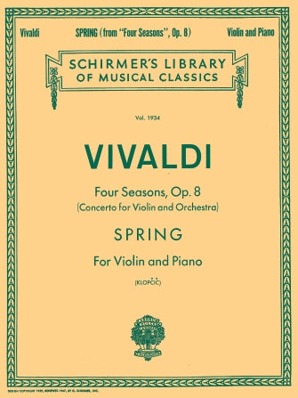 Vivaldi - Spring from 'Four Seasons' Op8/1 - Violin/Piano Accompaniment Schirmer 50263030