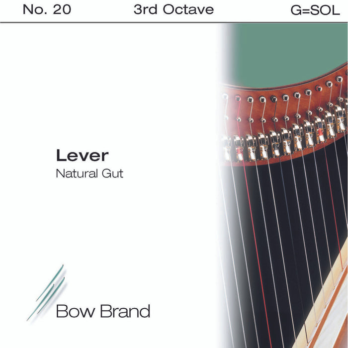 Bow Brand Natural Gut - Lever Harp String, Octave 3, Single G