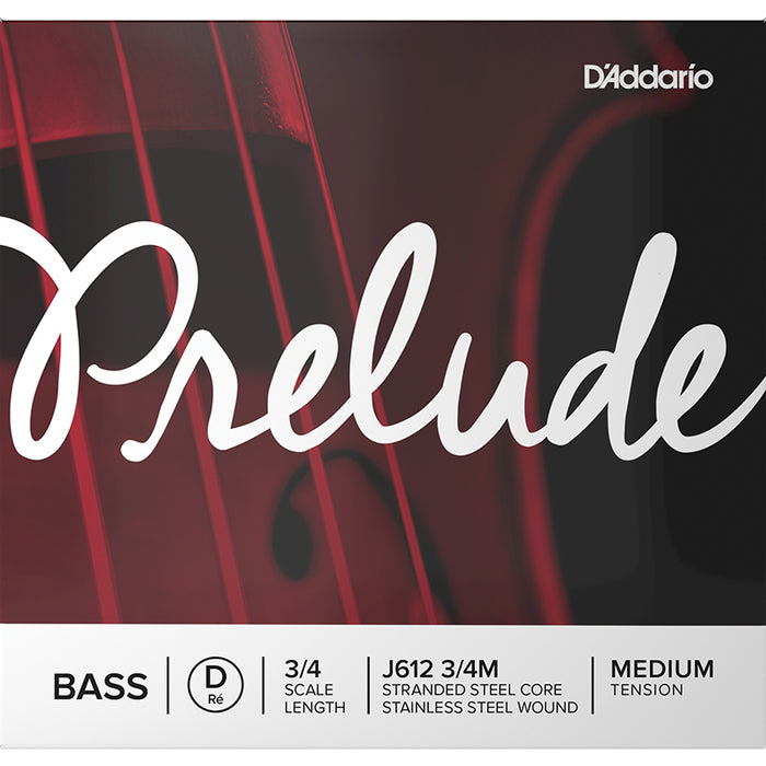 D'Addario Prelude Double Bass D String Medium 3/4