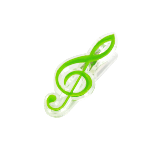 Music or Paper Clip Treble Clef Shape Green