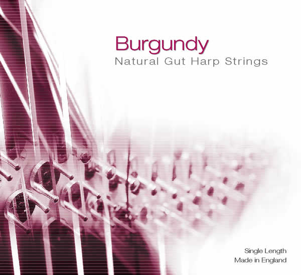Bow Brand Burgundy Natural Gut - Pedal Harp String, Octave 5, Single A