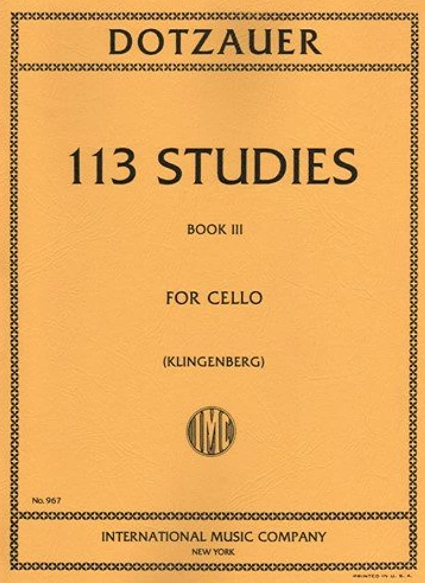 Dotzauer - 113 Studies Volume 3 - Cello Solo edited by Klingenberg IMC IMC0967