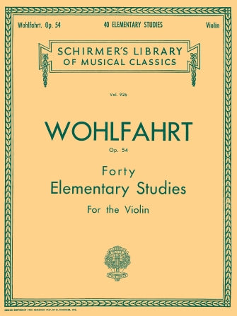 Wohlfahrt - Elementary Studies Op54 - Violin Solo Schirmer 50256980