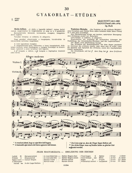 Dont - Gradus ad Parnassum Op38/1 - Violin/2nd Violin Accompaniment EMB Z2214