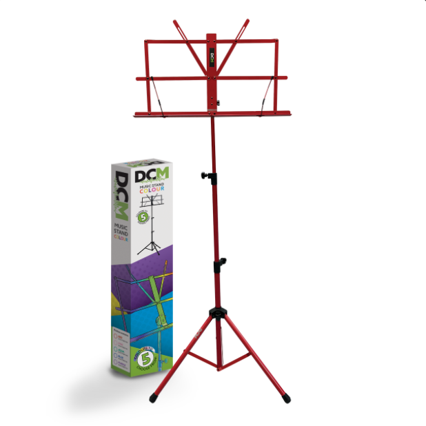 Music Stand - DCM BS01 Collapsible with Carry Bag, Red