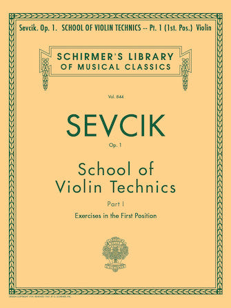 Sevcik - School of Violin Technics Op1 Volume 1 - Violin Solo Schirmer 50256620
