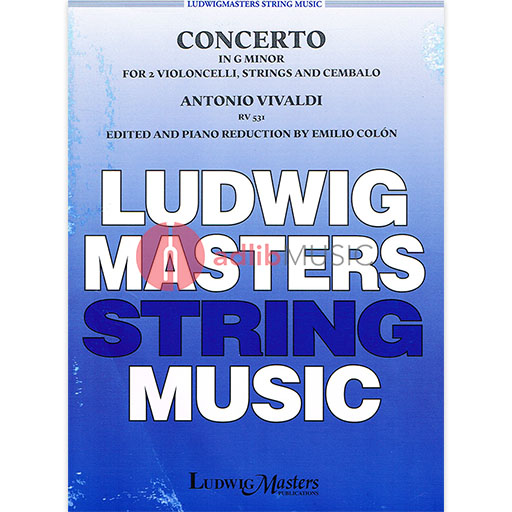 Vivaldi - Concerto in Gmin RV531 - 2 Cellos/Piano Accompaniment edited by Colo Ludwig Masters LM413291