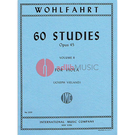 Wohlfahrt - 60 Studies Book 2 - Viola IMC IMC2359