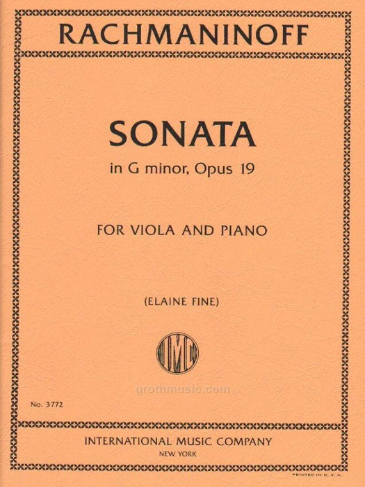 Rachmaninov - Sonata in Gmin Op19 - Viola/Piano Accompaniment arranged by Fine IMC IMC3772