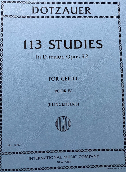 Dotzauer - 113 Studies Volume 4 - Cello Solo edited by Klingenberg IMC IMC1287