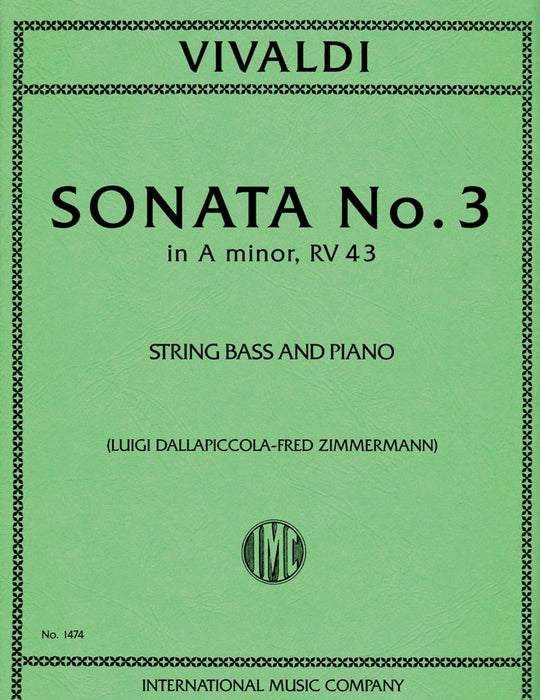 Vivaldi - Sonata #3 in Amin RV43 - Double Bass/Piano Accompaniment IMC IMC1474