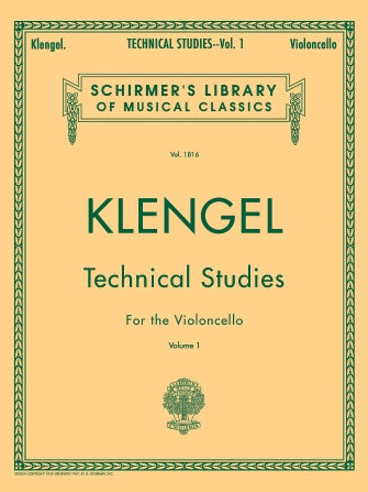 Klengel - Technical Studies Volume 1 - Cello Solo Schirmer 50261960