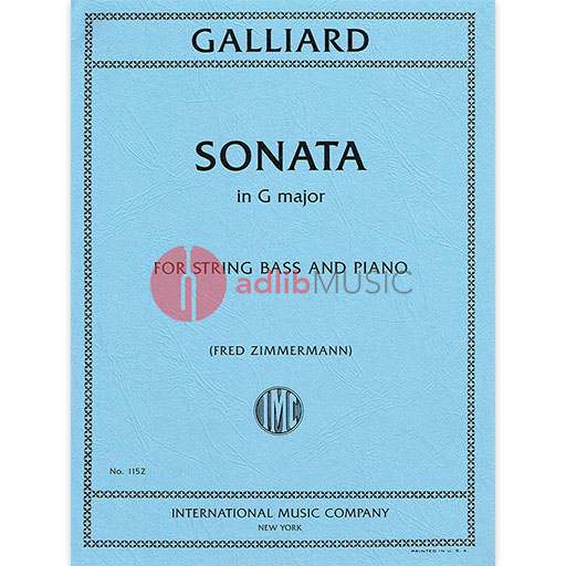 Galliard - Sonata in Gmaj - Double Bass/Piano Accompaniment edited by Zimmerman IMC IMC1152