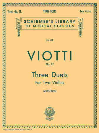 Viotti - 3 Duets Op29 Lib518 - 2 Violins Schirmer 50255410