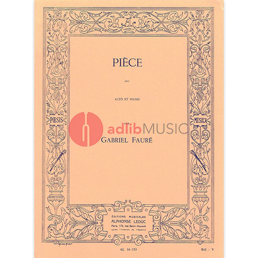 Faure - Piece - Viola/Piano Accompaniment arranged by Doney Leduc AL16153