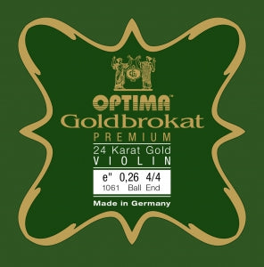 Optima Goldbrokat Premium 24 Carat Gold Violin E String Medium Ball End 4/4