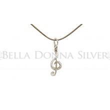 Sterling silver treble clef pendant.