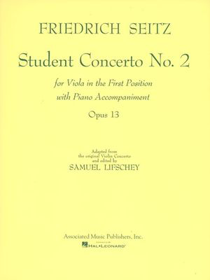 Seitz - Student Concerto #2 in Gmaj Op13 - Viola/Piano Accompaniment Hal Leonard