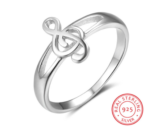 Sterling Silver Rings Treble Clef