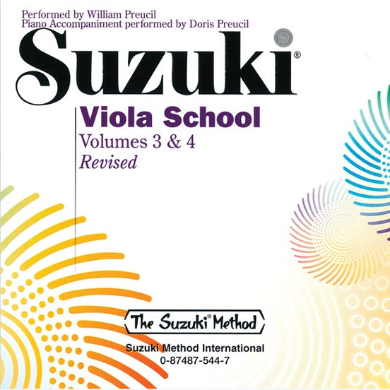 Suzuki Viola School Volumes 3-4 - CD Recording (Recorded by William Preucil Sr) International Edition Summy Birchard 0544