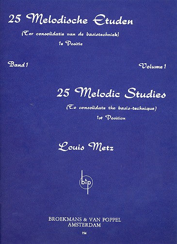 25 Melodic Studies VOL 1 For Violin 1st Position - METZ - Broekmans & Van Poppel