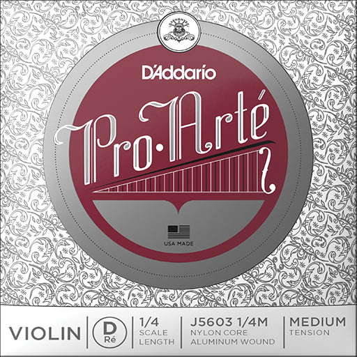 D'Addario Pro Arte Violin D String Medium 1/4