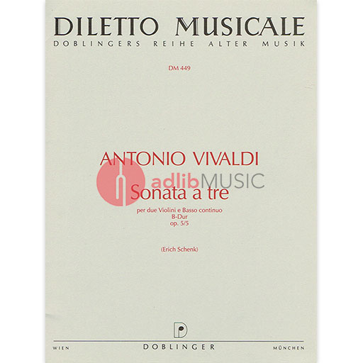 Vivaldi - Trio Sonata in BbMaj Op5/5 - 2 Violins/Basso Continuo Doblinger DM449