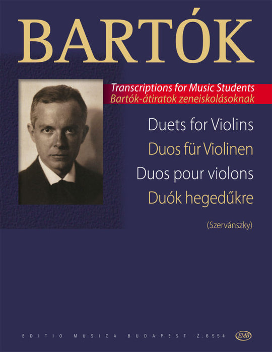 Bartok - Duos from 2-Part Choral Works - Violin Duet arranged by Szervansky EMB Z6554