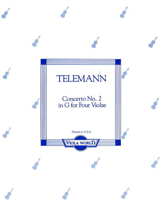 Telemann - Concerto #2 in Gmaj - 4 Violas arranged by Arnold Viola World VWP000051
