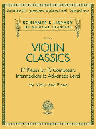 Violin Classics (Intermediate to Advanced) - Violin/Piano Accompaniment Schirmer 50486513